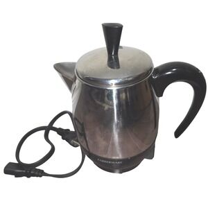 Farberware FCP240 Electric Coffee Percolator 2-4 Cup Stainless Silver Black
